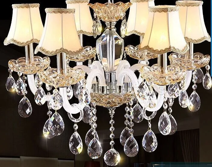 10 шт./лот Хрустальная сетка Призма подвески для люстры стекло освещение Lustre de Cristal лампы части с 3 восьмиугольными бусинами