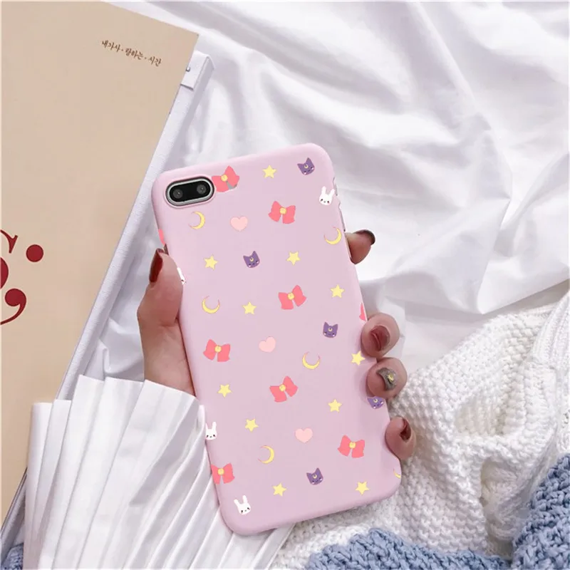 TPU Роза аниме японское Сейлор Мун каваи Кот Caso de Telefone Para o iphone 6 Puls S 7 8 Puls X Casos Macio Voltar Capa Funda Coque - Цвет: TPU