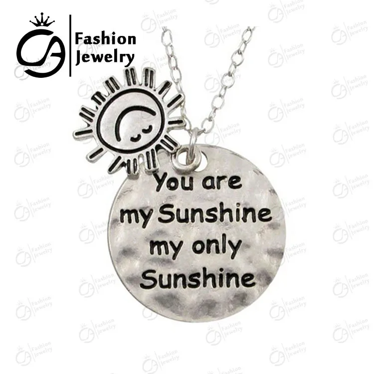 Оптовая продажа модные ювелирные украшения You are my Sunshine My only Two Подвесные Ожерелья