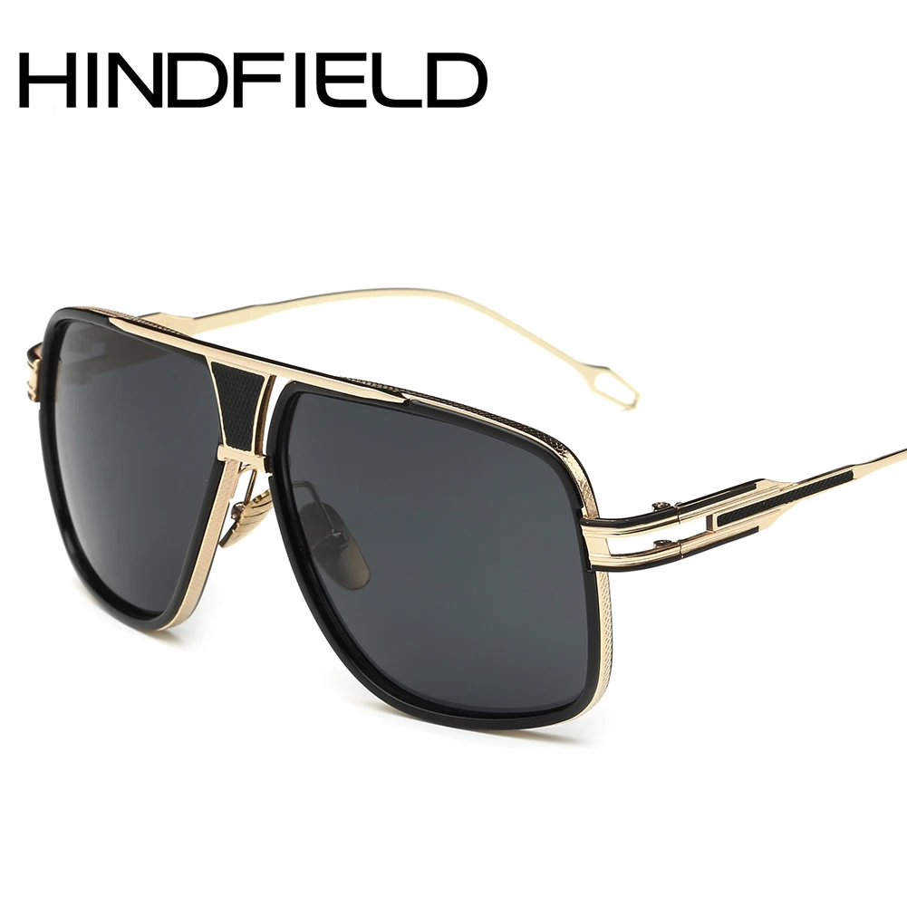 Hindfield мужские негабаритные солнцезащитные очки модные градиентные солнцезащитные очки женские прозрачные очки в стиле панк ажурная оправа O688