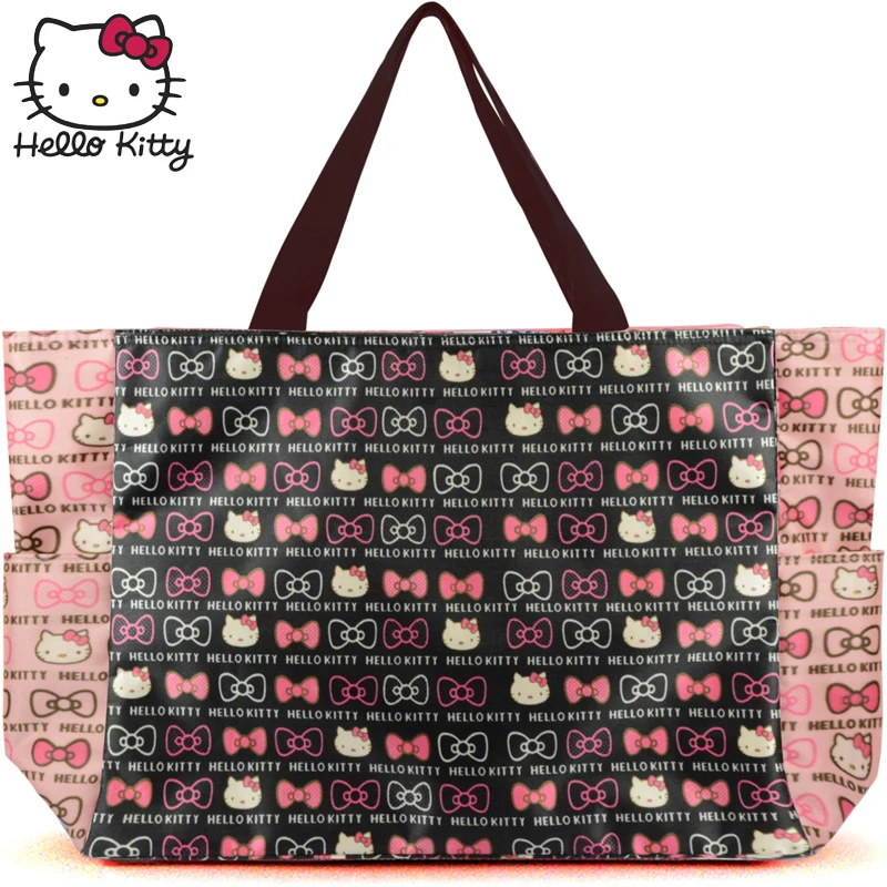 Hello kitty, модная сумка, ручная сумка, для мамы, на одно плечо, Диагональная Сумка, для милых девочек, для покупок, нейлоновый, портативный, плюшевый рюкзак KT