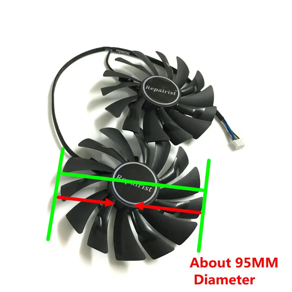 2 шт./компл. GTX1060 Вентилятор охлаждения GPU для видеокарты MSI GeForce GTX 1060 OS в качестве