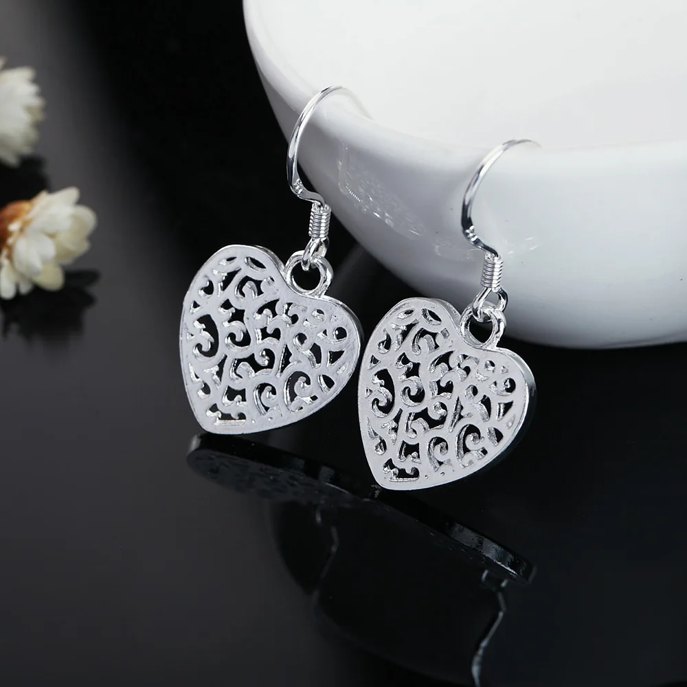 NEW ARRIVE hot silver color women Lady Heart cute wedding Party earring jewelry best gift Girl nice retro Valentine's LE | Украшения и