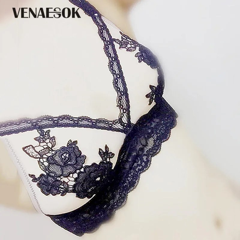 Модный кружевной комплект нижнего белья с цветочной вышивкой женский прозрачный