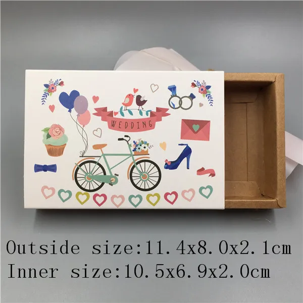 11.4x8.0x2.1cm 1 шт ящик стиль винтажный крафт-картон Свадебная коробка подарочная упаковка коробка для конфет/шоколада/печенья/ремесла/торта - Цвет: 11.4x8.0x2.1cm