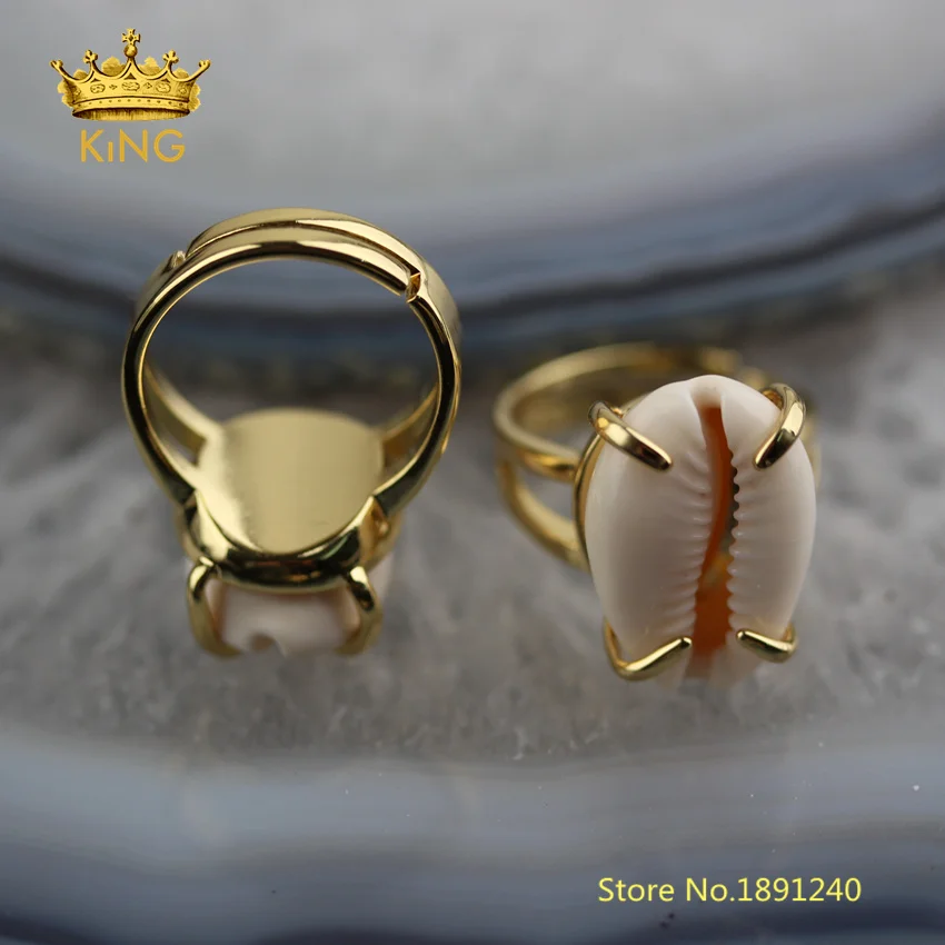 5 шт. кольцо Cowry регулируемое с искусственным ракушкой ювелирные изделия из