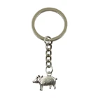 Новый модный мужской брелок высокого качества для автомобиля, DIY металлический держатель, цепь, серебряный цвет, 3D подвеска в виде свиньи для подарка