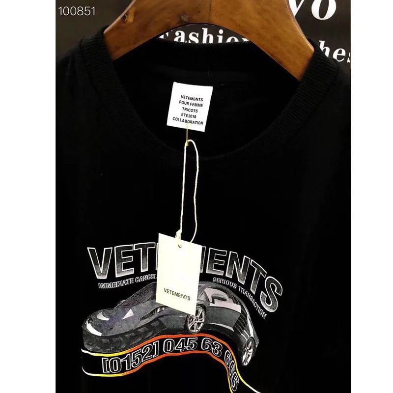 Стиль, Vetements, футболки Hip Hop1: 1, высокое качество, размер, с буквенным принтом, топы, футболки с вышивкой, с круглым вырезом, Vetements, футболка