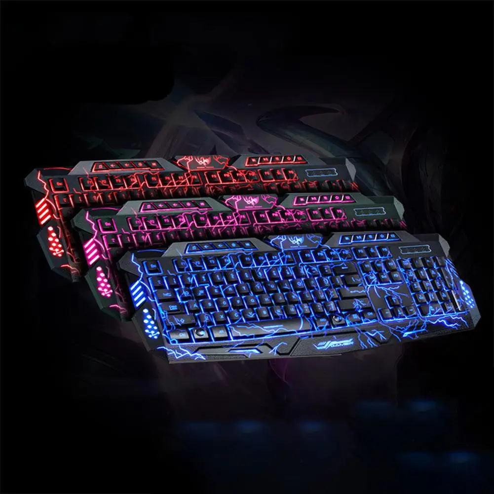 Игровая клавиатура EastVita трехцветная игровая с подсветкой питанием от USB для