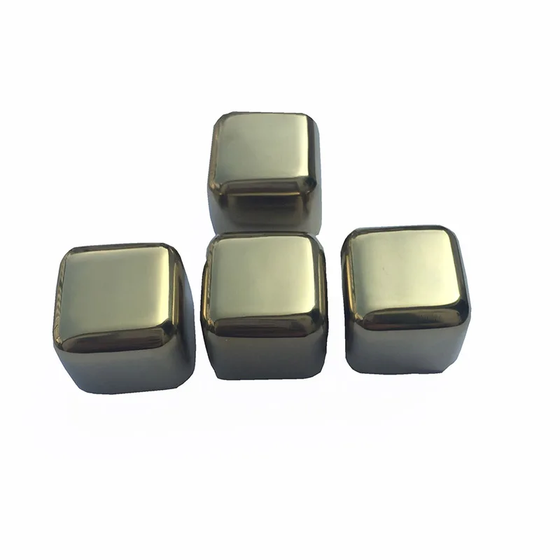 6 шт./лот Золотой виски сталь заморозка для льда нержавеющие камни пиво Бар