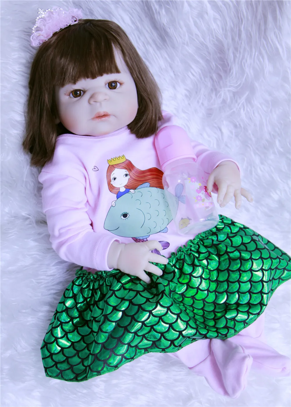 

NPK полностью силиконовые куклы для новорожденных девочек, укорененные волосы 23 "57 см, Принцесса Виктория, Bebe, живой reborn bonecas, можно купать, Под...