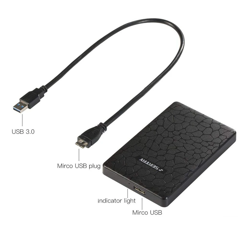Внешняя подсветка Seatay 2 5 дюйма Sata на Usb 3 0 9 мм 7 Hdd и Ssd поддержка Ua|Корпус жесткого