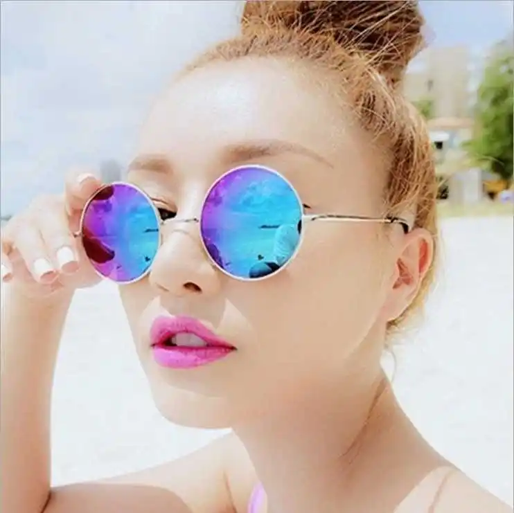 2017hot Винтаж круглые линзы Солнцезащитные очки для женщин Для мужчин/wo мужчин