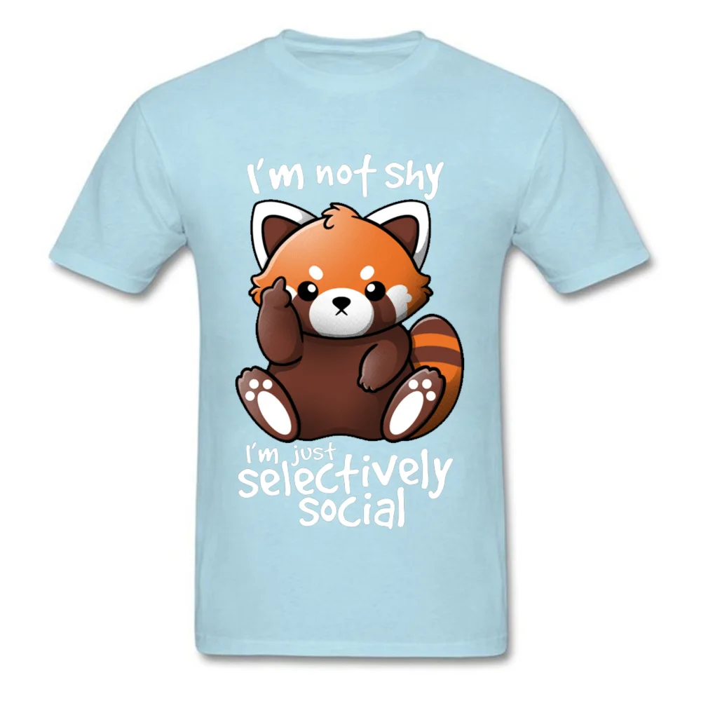 Футболка SHY RED PANDA Мужская забавная футболка летняя с рисунком енота Симпатичные