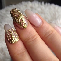 hot 10pcs gold silver 3d alloy nail art decoration 3d metal nail jewelry nail beauty accessories japanese retro manicure charms