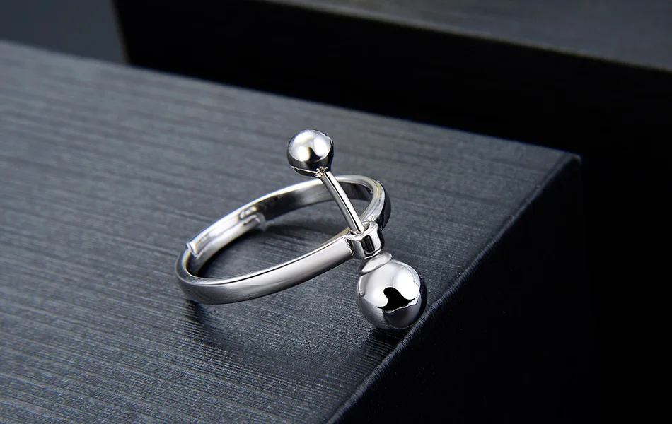 ORSA JEWELS женские кольца из натуральной 925 пробы, Серебряное двойное сферическое необычное регулируемое женское уникальное кольцо, ювелирное изделие SR120