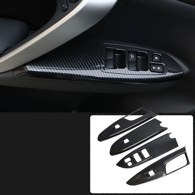 carbon fiber 4pcs Центральный рычаг управления подлокотник розетка панель блесток анти-kick pad интерьерные аксессуары для Mitsubishi ECLIPSE CROSS - Цвет: carbon fiber 4pcs