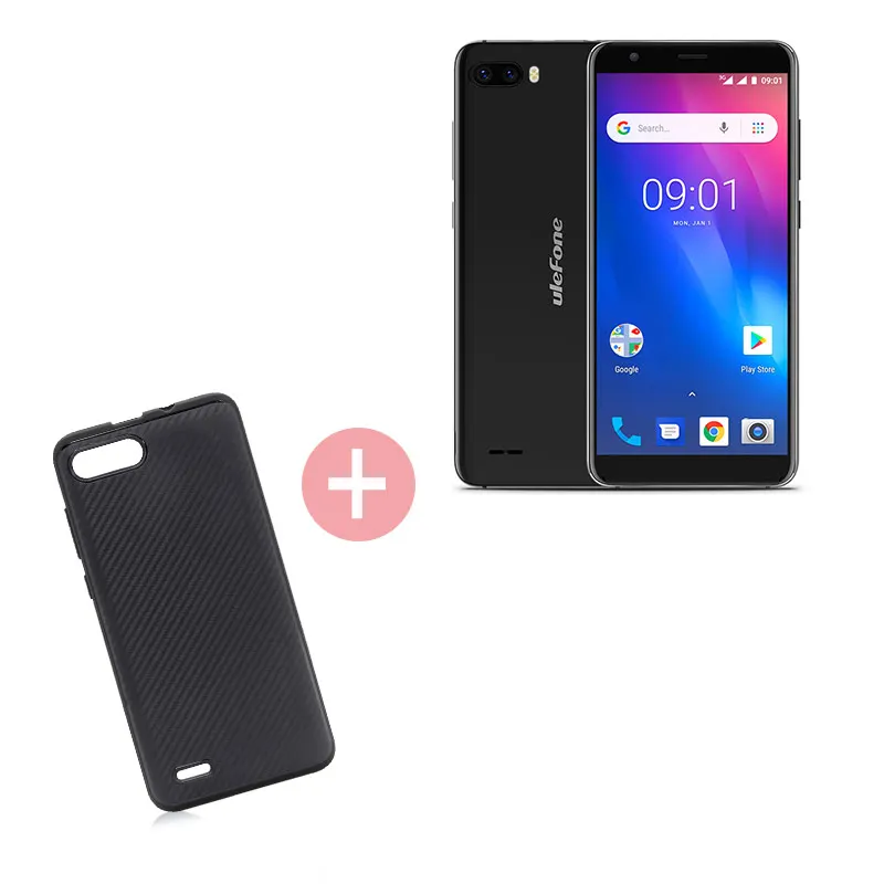 Black Add Case Ulefone S1 Мобильный телефон Android 8,1 5,5 дюймов 18:9 MTK6580 четырехъядерный 1 ГБ ОЗУ 8 Гб ПЗУ 8МП+ 5Мп задняя двойная камера 3g смартфон - Цвет: Black Add Case