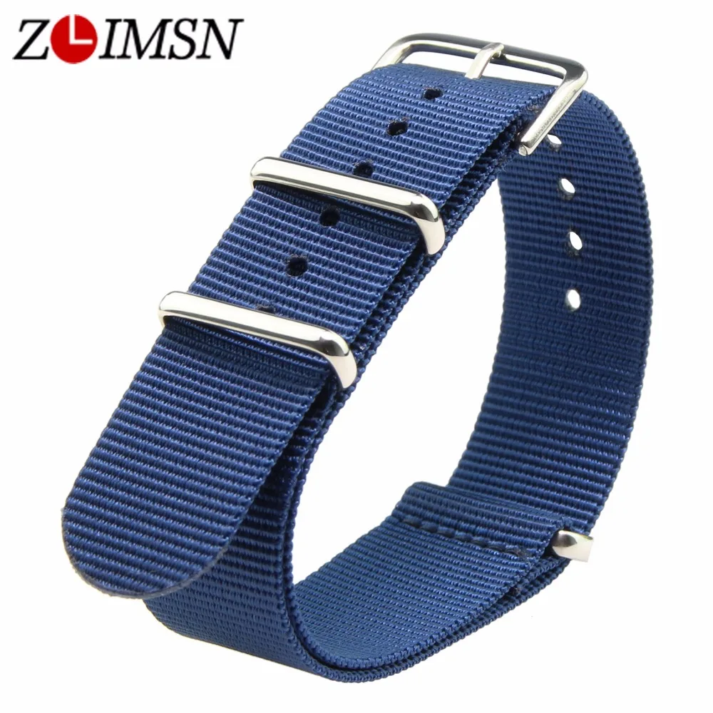 Ремешок ZLIMSN для наручных часов нейлоновый мужской спортивный армейский браслет