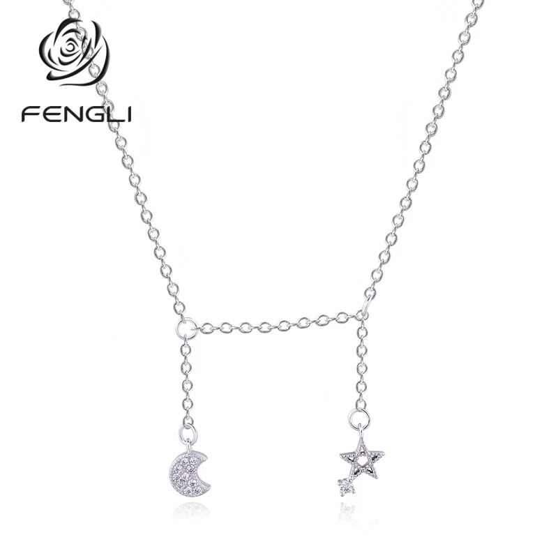 Женское Ожерелье с кристаллами FENGLI колье чокер в богемном стиле серебро 925 пробы