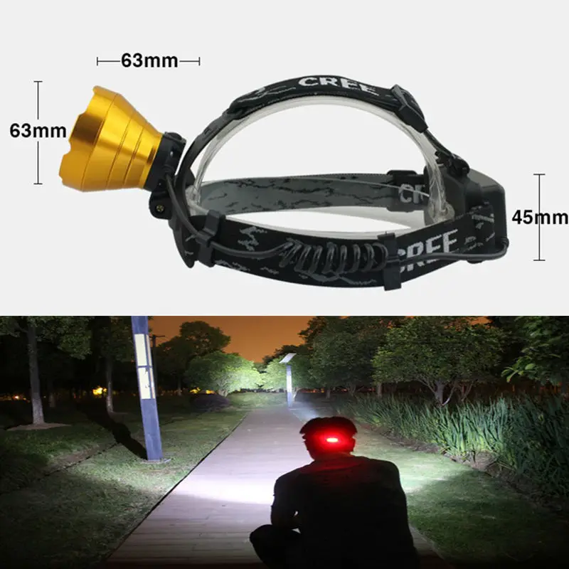 Высокая Мощность Q5 светодиодный налобный фонарь лампа Перезаряжаемые 3 Режимы