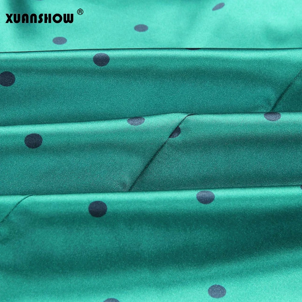 Женское атласное платье карандаш XUANSHOW длинное узкое с леопардовым принтом