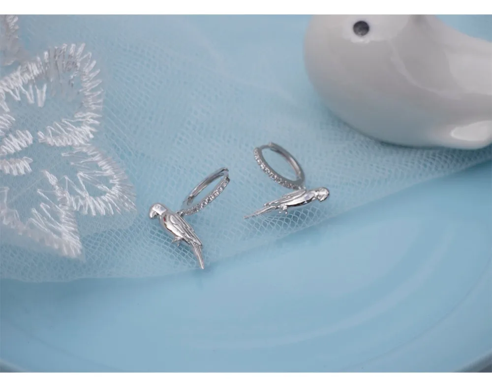 Серьги из стерлингового серебра 925 пробы, модный дизайн, циркониевые серьги в виде животных, птиц, короткий параграф, серьги в виде капель, Женское кольцо, индивидуальное Трендовое ювелирное изделие для ушей