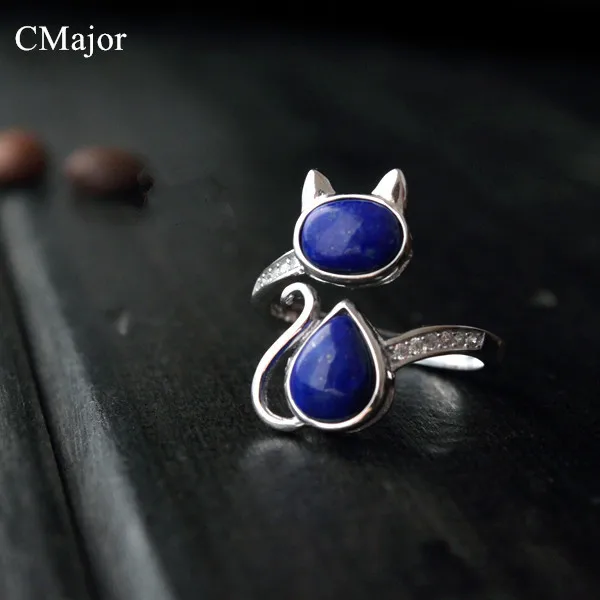 CMajor 925 пробы серебро ювелирные изделия классический натуральный камень лазурит