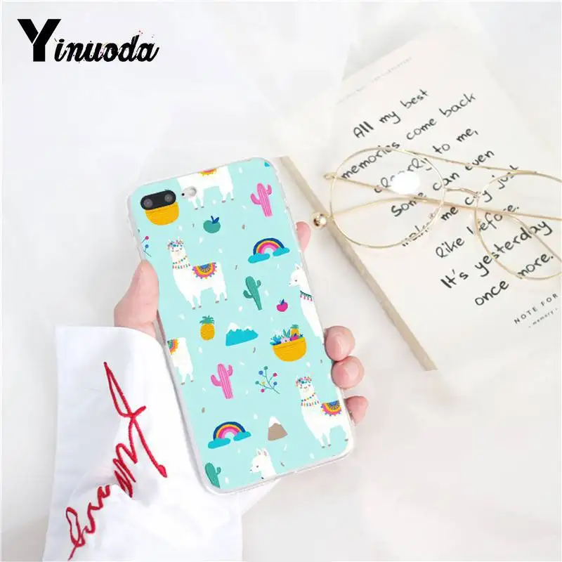 A14 Yinuoda милые ламы Альпака животные мультфильм новинка Fundas PhoneCase для iPhone8 7 6 6S Plus X XS MAX 5 5S SE XR 11 11pro 11promax - Цвет: A14