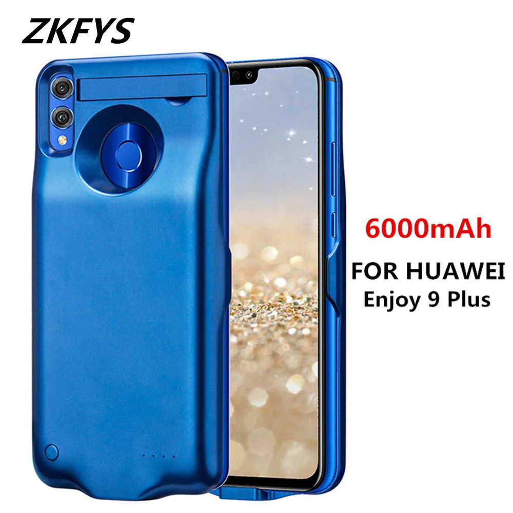 

ZKFYS For Huawei Enjoy 9 Plus Power Supply Case 6000mAh External Backup Phone Power Bank Pack Battery Charging Cover
