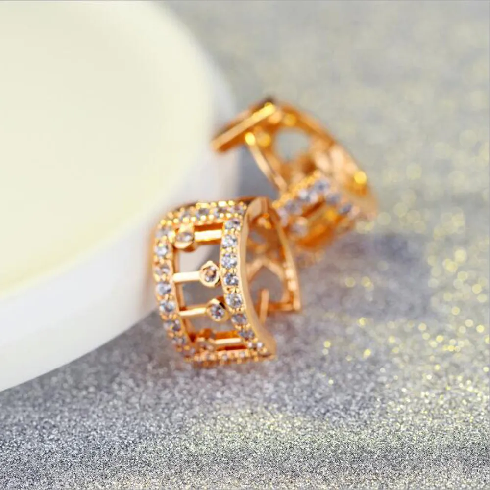 Кристаллами от Swarovski Мода Круг Серьги для Для женщин brincos розовое золото-Цвет