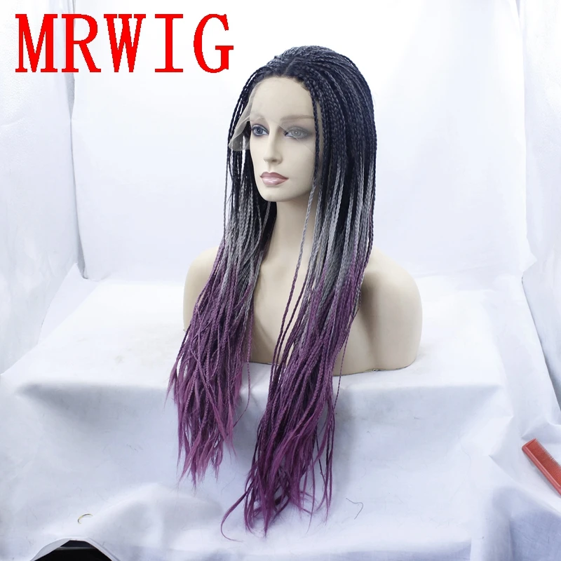 MRWIG средняя часть коробка косы Glueless передний парик шнурка 26in 650 г реальное