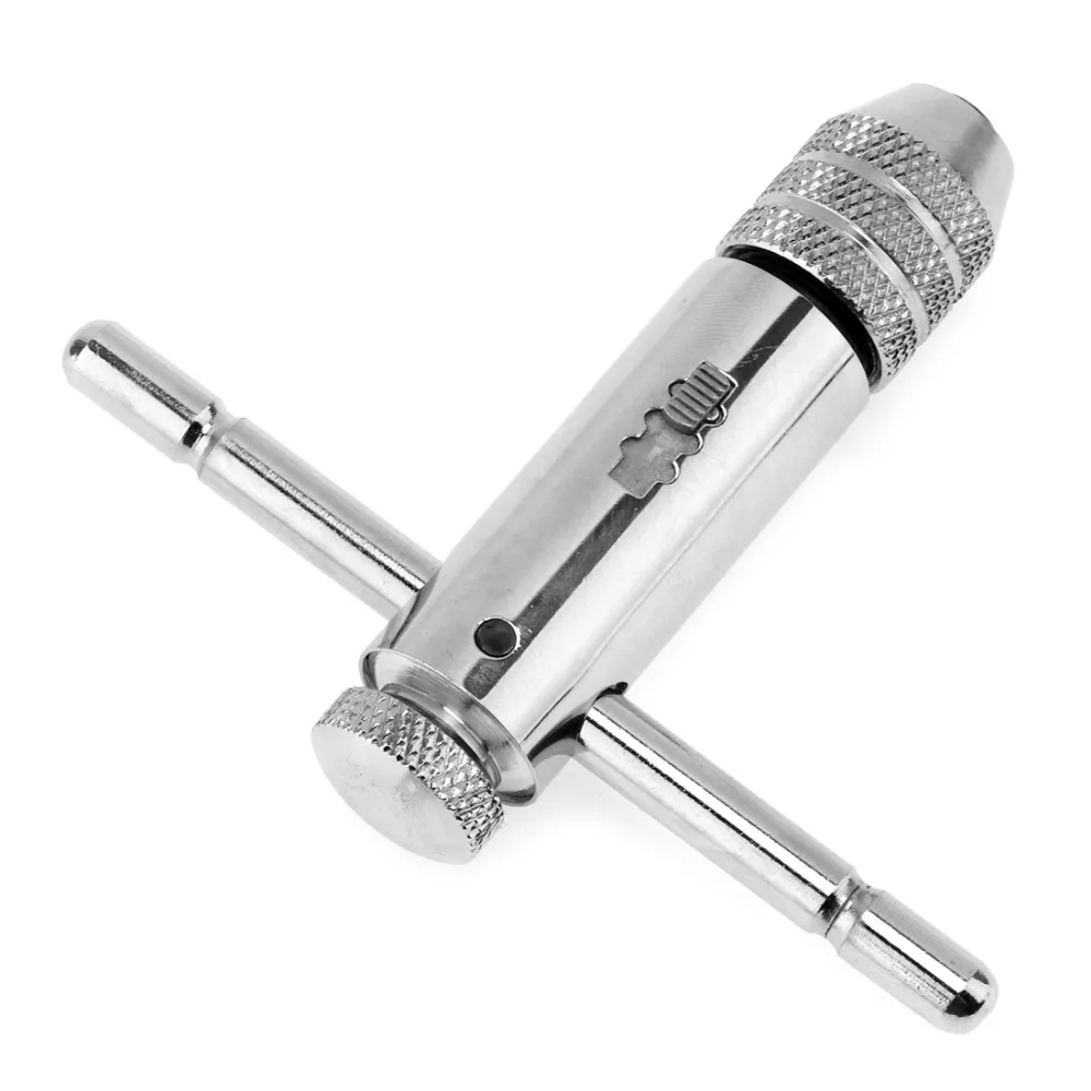 

New 1/2 Inch M3-M8 Reversible T Bar Ratchet Wrench with Galvanized Surface and Adjustable Rotate Handle for Tap DIE Set Silver