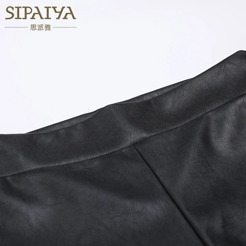 SIPAIYA/2017 женские брюки из искусственной кожи облегающие капри леггинсы на