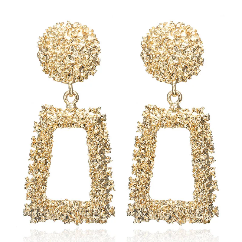 LUMPER большие Винтажные серьги для женщин золотого цвета геометрические Эффектные