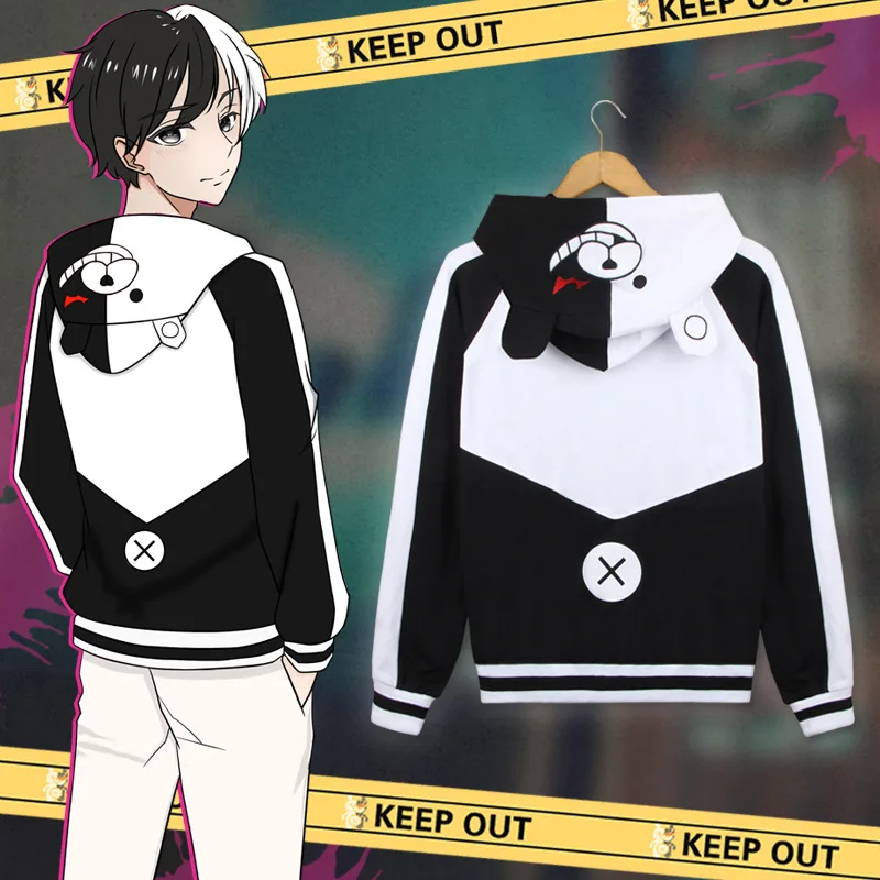 Новые толстовки с капюшоном унисекс Danganronpa Косплей Монокума костюм для женщин