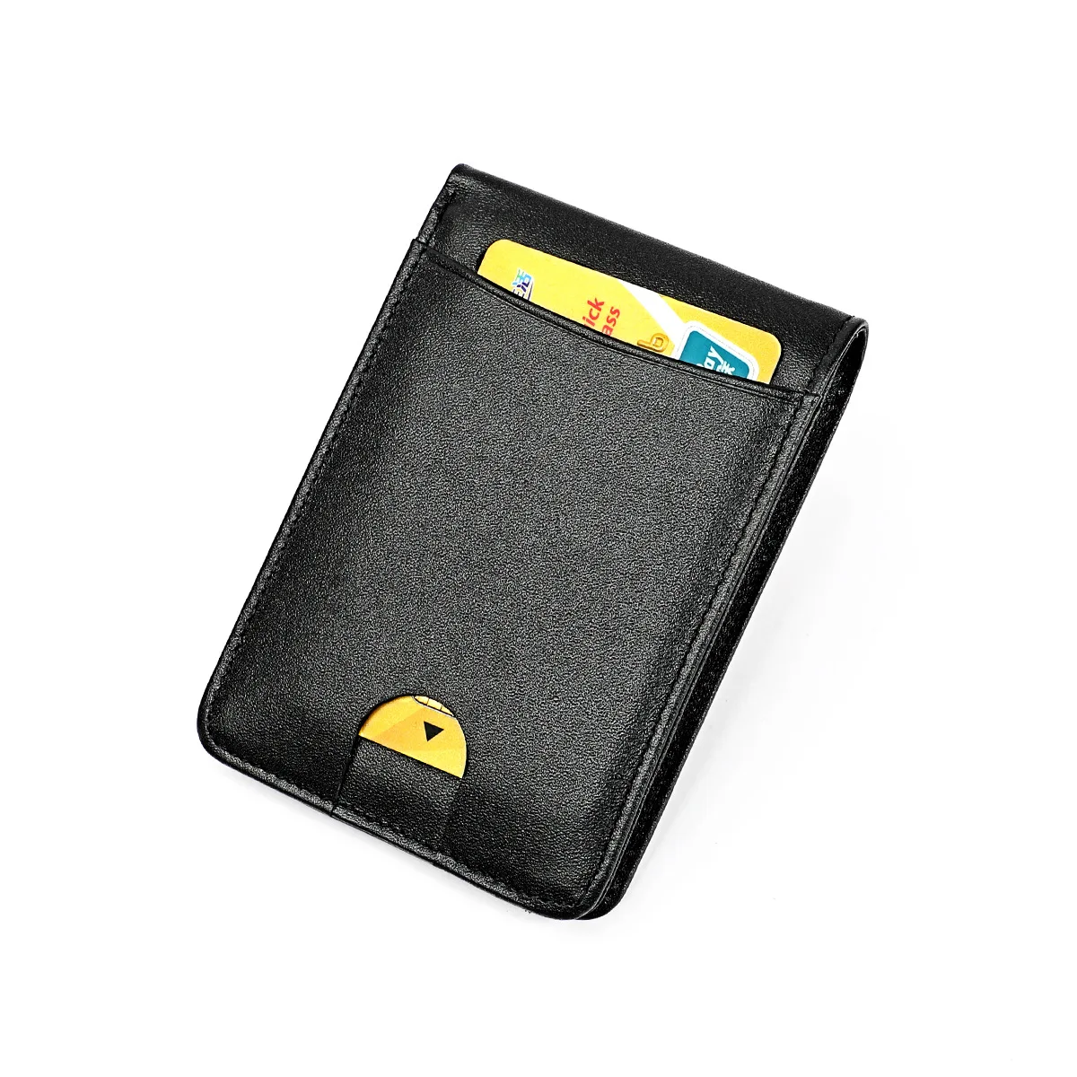 Повседневный маленький мужской кошелек из натуральной кожи, RFID кошелек, мужские тонкие кошельки, короткий мини кошелек, винтажный держатель для карт, брендовый кошелек для денег - Цвет: black