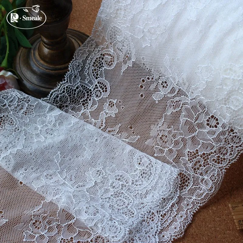 5 ярдов/партия ширина 18 см черно белая эластичная кружевная ткань аксессуары для