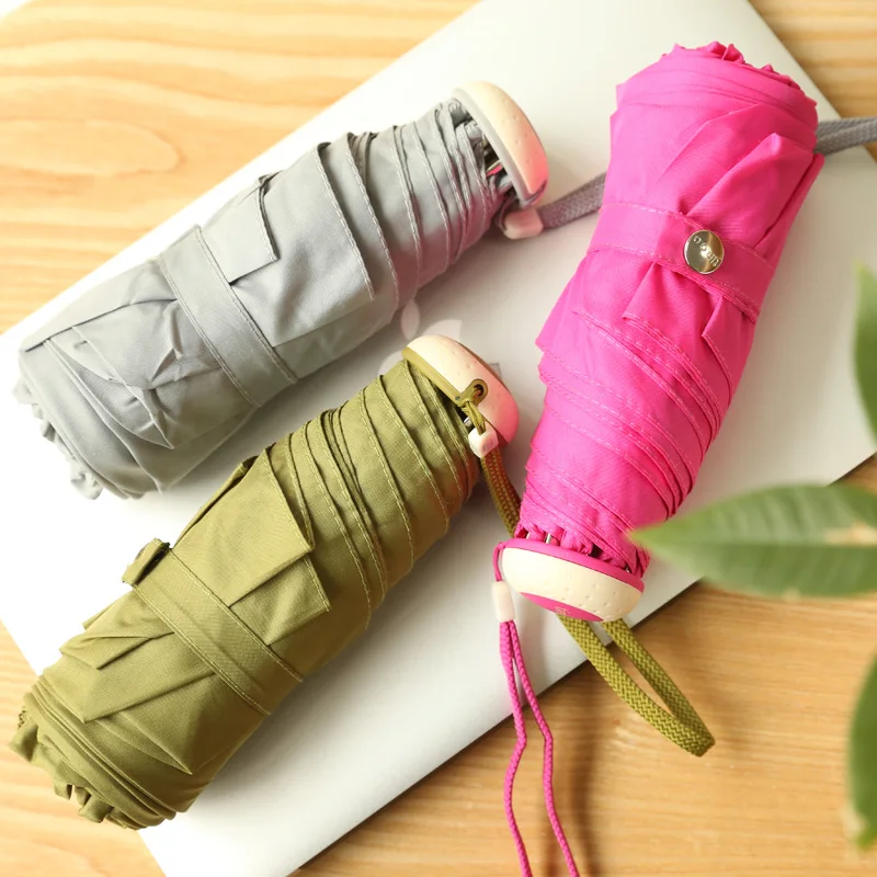 Олово. Oo пять складной зонтик корея милые девушки ультра-малых свежий сплошной