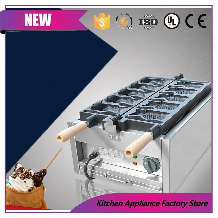 

Free shipping by DHL big fish mouth ice cream taiyaki machine waffle cone maker