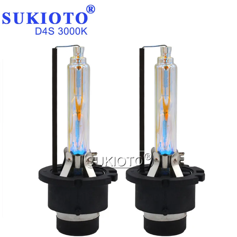 SUKIOTO AC 35W HID ксеноновая лампа 4300K 3000K D1S D2S D3S D4S 5000K 6000K 8000K 10000K фиолетовая розовая зеленая синяя Автомобильная фара hid лампа