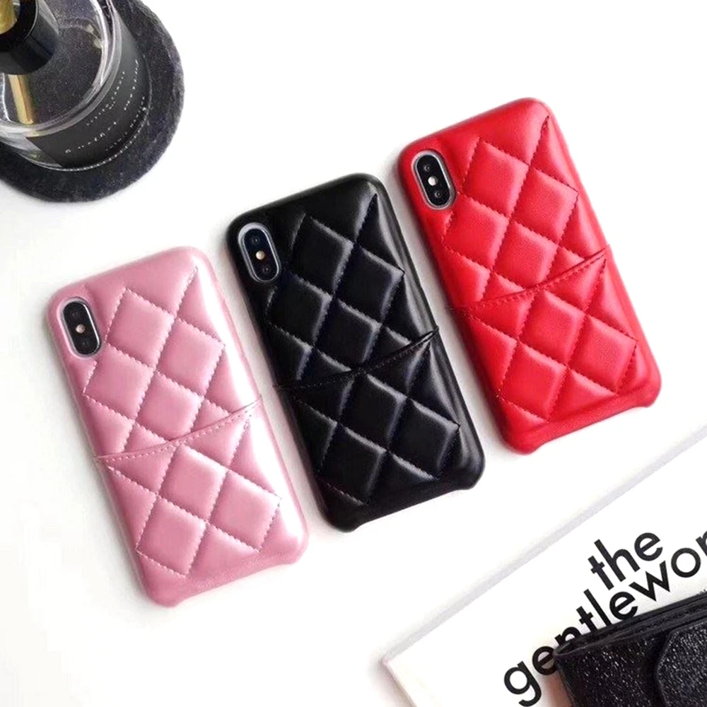Luxury Tide Brand Wallet Phone Case for iphone 7 6s 6 plus xr xs max 8plus Cases Hard Border&ampSoft Rhombus Silicone Back Cover |