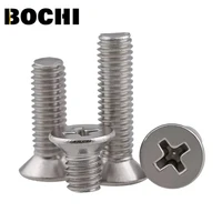 gbt819 100pcs 304 stainless steel countersunk head screw cross flat screws m1 0 m1 2 m1 4 m1 6 machine screws ss08