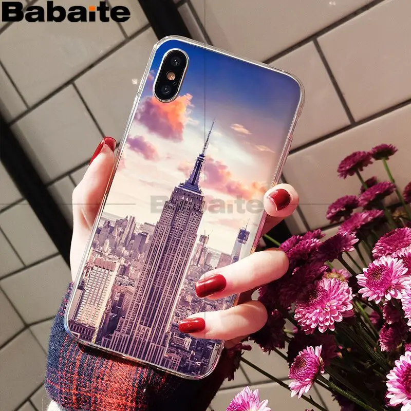 Babaite NYC Нью-Йорк городской пейзаж черный мягкий чехол для телефона Apple iPhone 8 7 6 6S Plus X XS MAX 5 5S SE XR Чехлы для мобильных телефонов