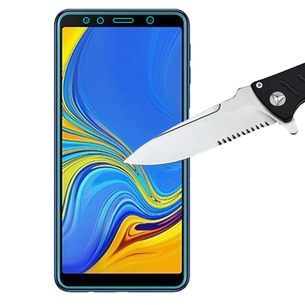 2 шт закаленное стекло для samsung Galaxy A7 A9 A6 A8 J6 J4 Plus Защитное стекло для экрана на samsung A7 стекло