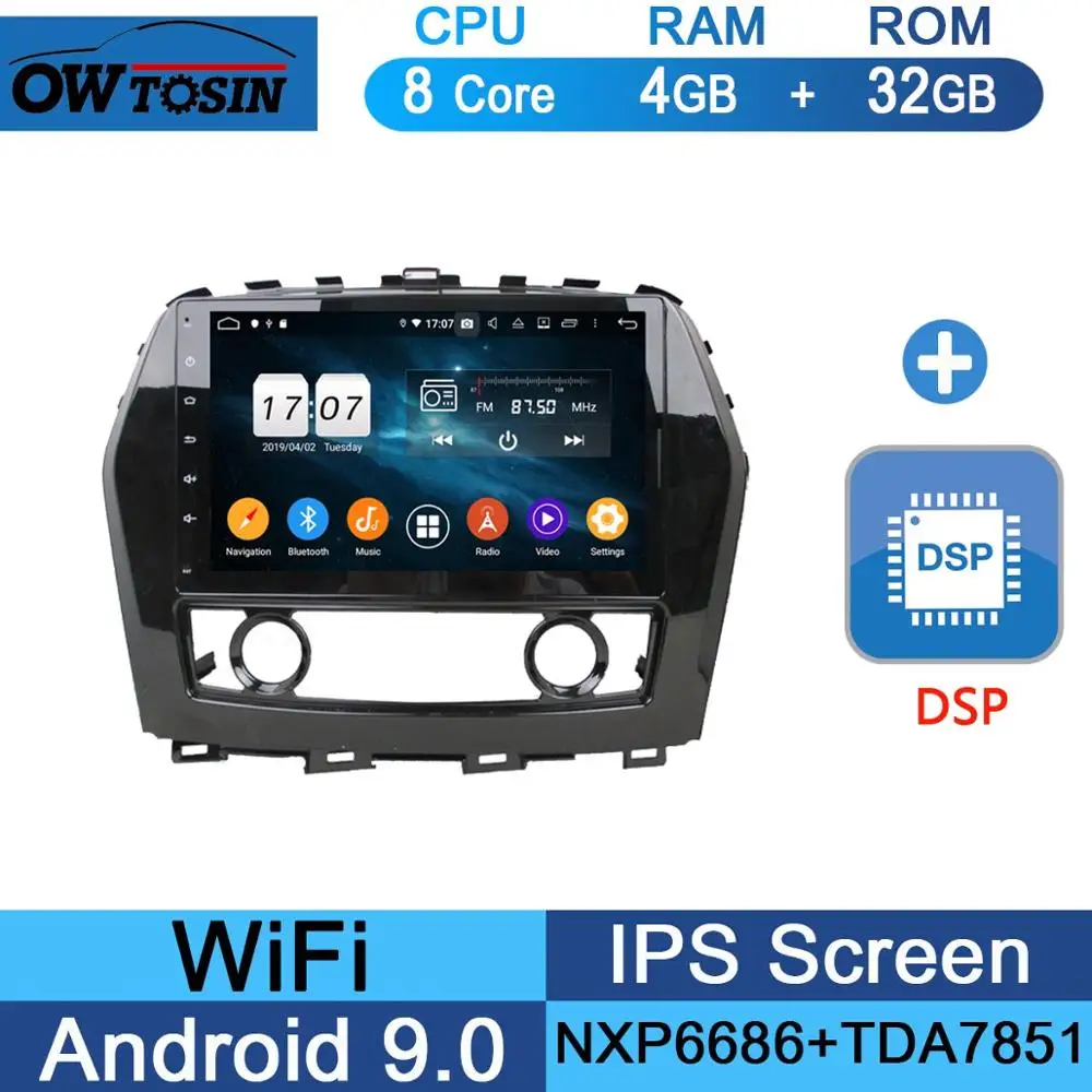 32G DSP 10," ips Android 9,0 8 ядерный 4G+ 64G Автомобильный мультимедийный плеер для Nissan Maxima gps Радио Стерео Parrot BT - Цвет: 32G DSP