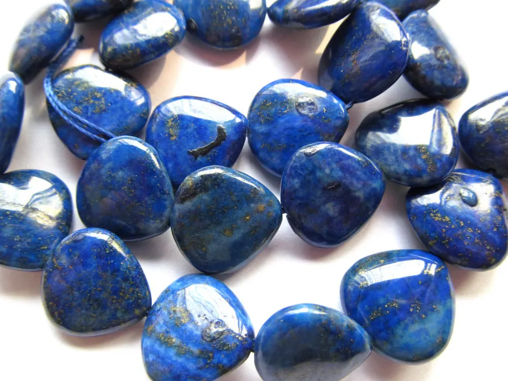 

free ship--2strands 16mm gergous lapis lazuli gemstone heart love peach blue gold jewelry bead