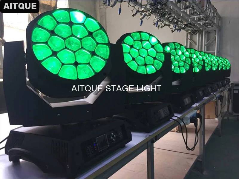 (F светильник чехол) Stgae effect lyre led zoom big bee eye beam движущийся 19x15w mobile head