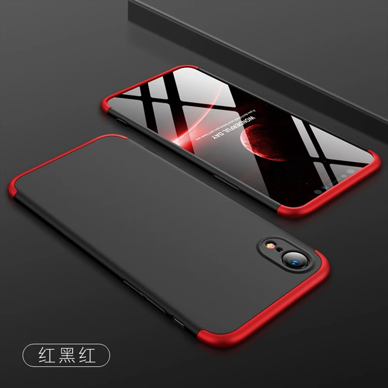 For iphone XR Armor Coque 360 Full Protection Case Luxury Hard PC 3 In 1 Back Cover |