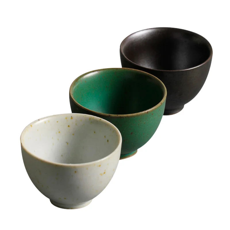 75ml Japanese Style Yao Bian Cu Tao Porcelain Tea Cup With Round Shaped White Green | Cups &amp Saucers